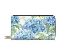YUNWEIKEJI Hortensia Acuarela Impresa, Carteras Cartera de Gran Capacidad para Hombres y Mujeres Carteras Tarjeta de crédito Cartera de Cuero de Microfibra