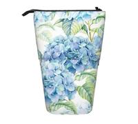 YUNWEIKEJI Hortensia Acuarela Impresa, Estuche telescópico para lápices, Soporte para lápices con Cremallera, Bolsa de Maquillaje, Bolsa para lápices