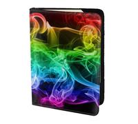 YUNWEIKEJI Humo Colorido Abstracto Negro, Funda para Pasaporte Cartera de Viaje de Cuero PU Funda para Pasaporte Fundas para Pasaporte 5,5 Pulgadas