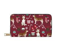 YUNWEIKEJI Husky Bastones de Caramelo Medias Vacaciones Perro Ruby, Carteras Cartera de Gran Capacidad para Hombres y Mujeres Carteras Tarjeta de crédito Cartera de Cuero de Microfibra