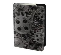 YUNWEIKEJI Impresión de Engranajes de Metal Antiguo, Funda para Pasaporte Cartera de Viaje de Cuero PU Funda para Pasaporte Fundas para Pasaporte 5,5 Pulgadas