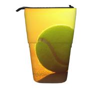 YUNWEIKEJI Impresión de Pelota de Tenis, Estuche telescópico para lápices, Soporte para lápices con Cremallera, Bolsa de Maquillaje, Bolsa para lápices