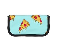 YUNWEIKEJI Impresión de Pizza, Estuche para lápices, Estuche para lápices de Lona Bolsa para cosméticos de Gran Capacidad