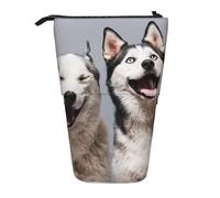 YUNWEIKEJI Impresión Husky, Estuche telescópico para lápices, Soporte para lápices con Cremallera, Bolsa de Maquillaje, Bolsa para lápices