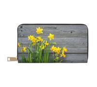 YUNWEIKEJI Impresión Ramo De Narcisos, Carteras Cartera de Gran Capacidad para Hombres y Mujeres Carteras Tarjeta de crédito Cartera de Cuero de Microfibra