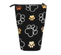 YUNWEIKEJI Impresiones de Patas de Perro Sories Impresas, Estuche telescópico para lápices, Soporte para lápices con Cremallera, Bolsa de Maquillaje, Bolsa para lápices