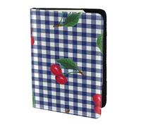 YUNWEIKEJI Imprimir Cerezas en Cuadros Azules, Funda para Pasaporte Cartera de Viaje de Cuero PU Funda para Pasaporte Fundas para Pasaporte 5,5 Pulgadas