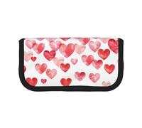 YUNWEIKEJI Imprimir Corazones Rojos Cayendo, Estuche para lápices, Estuche para lápices de Lona Bolsa para cosméticos de Gran Capacidad