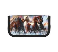 YUNWEIKEJI Indios Nativos Americanos Caballos, Estuche para lápices, Estuche para lápices de Lona Bolsa para cosméticos de Gran Capacidad
