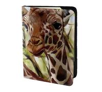 YUNWEIKEJI Jirafa Ciervo Acuarela, Funda para Pasaporte Cartera de Viaje de Cuero PU Funda para Pasaporte Fundas para Pasaporte 5,5 Pulgadas