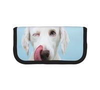 YUNWEIKEJI Labrador Divertido, Estuche para lápices, Estuche para lápices de Lona Bolsa para cosméticos de Gran Capacidad
