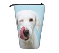 YUNWEIKEJI Labrador Divertido, Estuche telescópico para lápices, Soporte para lápices con Cremallera, Bolsa de Maquillaje, Bolsa para lápices