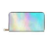 YUNWEIKEJI Lámina de Holograma de Textura de Arco Iris Muy Hermosa, Carteras Cartera de Gran Capacidad para Hombres y Mujeres Carteras Tarjeta de crédito Cartera de Cuero de Microfibra