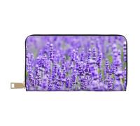 YUNWEIKEJI Lavanda Púrpura Impresa, Carteras Cartera de Gran Capacidad para Hombres y Mujeres Carteras Tarjeta de crédito Cartera de Cuero de Microfibra