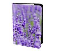 YUNWEIKEJI Lavanda Púrpura Impresa, Funda para Pasaporte Cartera de Viaje de Cuero PU Funda para Pasaporte Fundas para Pasaporte 5,5 Pulgadas