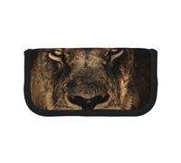 YUNWEIKEJI León Africano Salvaje Felino Mane Primer Plano Vida Silvestre, Estuche para lápices, Estuche para lápices de Lona Bolsa para cosméticos de Gran Capacidad