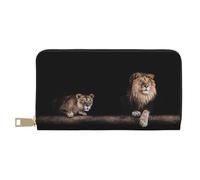 YUNWEIKEJI León Salvaje y Tigre, Carteras Cartera de Gran Capacidad para Hombres y Mujeres Carteras Tarjeta de crédito Cartera de Cuero de Microfibra