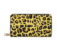 YUNWEIKEJI Leopardo Amarillo Guepardo, Carteras Cartera de Gran Capacidad para Hombres y Mujeres Carteras Tarjeta de crédito Cartera de Cuero de Microfibra