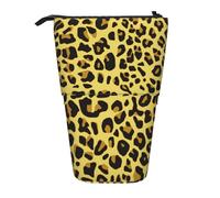 YUNWEIKEJI Leopardo Amarillo Guepardo, Estuche telescópico para lápices, Soporte para lápices con Cremallera, Bolsa de Maquillaje, Bolsa para lápices
