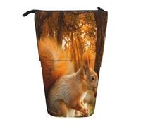 YUNWEIKEJI Linda Ardilla Comiendo nueces, Estuche telescópico para lápices, Soporte para lápices con Cremallera, Bolsa de Maquillaje, Bolsa para lápices
