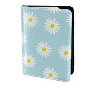 YUNWEIKEJI Linda Margarita Flor Florales Azul, Funda para Pasaporte Cartera de Viaje de Cuero PU Funda para Pasaporte Fundas para Pasaporte 5,5 Pulgadas