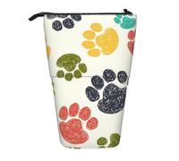 YUNWEIKEJI Linda Pata de Perro, Estuche telescópico para lápices, Soporte para lápices con Cremallera, Bolsa de Maquillaje, Bolsa para lápices