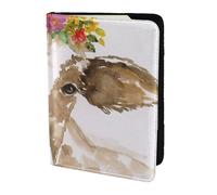 YUNWEIKEJI Linda Vaca Acuarela, Funda para Pasaporte Cartera de Viaje de Cuero PU Funda para Pasaporte Fundas para Pasaporte 5,5 Pulgadas