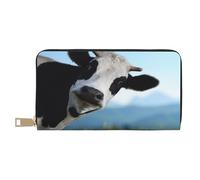 YUNWEIKEJI Linda Vaca Impresa., Carteras Cartera de Gran Capacidad para Hombres y Mujeres Carteras Tarjeta de crédito Cartera de Cuero de Microfibra