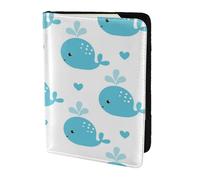 YUNWEIKEJI Lindas Ballenas Azules, Funda para Pasaporte Cartera de Viaje de Cuero PU Funda para Pasaporte Fundas para Pasaporte 5,5 Pulgadas