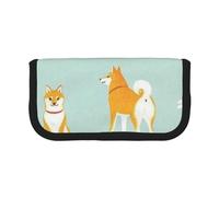 YUNWEIKEJI Lindo Cachorro Shiba inu, Estuche para lápices, Estuche para lápices de Lona Bolsa para cosméticos de Gran Capacidad