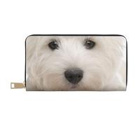 YUNWEIKEJI Lindo Cachorro Westie, Carteras Cartera de Gran Capacidad para Hombres y Mujeres Carteras Tarjeta de crédito Cartera de Cuero de Microfibra