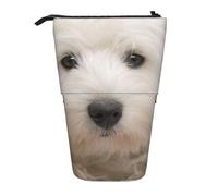 YUNWEIKEJI Lindo Cachorro Westie, Estuche telescópico para lápices, Soporte para lápices con Cremallera, Bolsa de Maquillaje, Bolsa para lápices