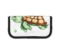 YUNWEIKEJI Lindo Cangrejo Tortuga Marina Acuarela, Estuche para lápices, Estuche para lápices de Lona Bolsa para cosméticos de Gran Capacidad