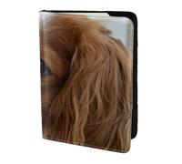 YUNWEIKEJI Lindo Cavalier King Charles Spaniel, Funda para Pasaporte Cartera de Viaje de Cuero PU Funda para Pasaporte Fundas para Pasaporte 5,5 Pulgadas
