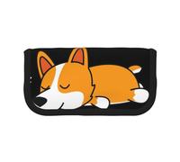 YUNWEIKEJI Lindo Corgi durmiendo, Estuche para lápices, Estuche para lápices de Lona Bolsa para cosméticos de Gran Capacidad