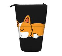 YUNWEIKEJI Lindo Corgi durmiendo, Estuche telescópico para lápices, Soporte para lápices con Cremallera, Bolsa de Maquillaje, Bolsa para lápices