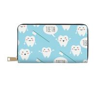 YUNWEIKEJI Lindo Dentista higienista Dental Estampado Azul, Carteras Cartera de Gran Capacidad para Hombres y Mujeres Carteras Tarjeta de crédito Cartera de Cuero de Microfibra