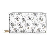 YUNWEIKEJI Lindo patrón de Bulldog francés, Carteras Cartera de Gran Capacidad para Hombres y Mujeres Carteras Tarjeta de crédito Cartera de Cuero de Microfibra
