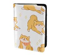 YUNWEIKEJI Lindo patrón de Perros Shiba Inu, Funda para Pasaporte Cartera de Viaje de Cuero PU Funda para Pasaporte Fundas para Pasaporte 5,5 Pulgadas
