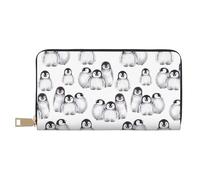 YUNWEIKEJI Lindo pequeño pingüino en Invierno, Carteras Cartera de Gran Capacidad para Hombres y Mujeres Carteras Tarjeta de crédito Cartera de Cuero de Microfibra