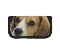 YUNWEIKEJI Lindo Perro Beagle yace en el Suelo, Estuche para lápices, Estuche para lápices de Lona Bolsa para cosméticos de Gran Capacidad