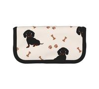 YUNWEIKEJI Lindo Perro Salchicha, Estuche para lápices, Estuche para lápices de Lona Bolsa para cosméticos de Gran Capacidad