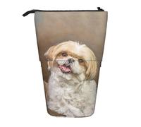 YUNWEIKEJI Lindo Perro Shih Tzu, Estuche telescópico para lápices, Soporte para lápices con Cremallera, Bolsa de Maquillaje, Bolsa para lápices