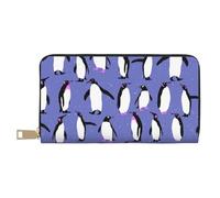 YUNWEIKEJI Lindo pingüino Morado, Carteras Cartera de Gran Capacidad para Hombres y Mujeres Carteras Tarjeta de crédito Cartera de Cuero de Microfibra