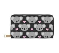 YUNWEIKEJI Lindos Koalas y Corazones Rosados, Carteras Cartera de Gran Capacidad para Hombres y Mujeres Carteras Tarjeta de crédito Cartera de Cuero de Microfibra