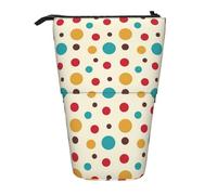 YUNWEIKEJI Lunares Antiguos, Estuche telescópico para lápices, Soporte para lápices con Cremallera, Bolsa de Maquillaje, Bolsa para lápices