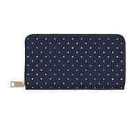 YUNWEIKEJI Lunares Dorados Azul Marino Elegantes Modernos, Carteras Cartera de Gran Capacidad para Hombres y Mujeres Carteras Tarjeta de crédito Cartera de Cuero de Microfibra