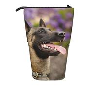 YUNWEIKEJI Malinois Belga Mascotas Perros Malinois Belga, Estuche telescópico para lápices, Soporte para lápices con Cremallera, Bolsa de Maquillaje, Bolsa para lápices