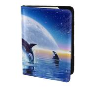 YUNWEIKEJI Manada de orcas, Funda para Pasaporte Cartera de Viaje de Cuero PU Funda para Pasaporte Fundas para Pasaporte 5,5 Pulgadas