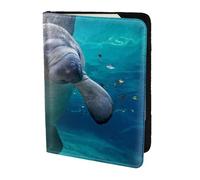 YUNWEIKEJI Manatí de mar, Funda para Pasaporte Cartera de Viaje de Cuero PU Funda para Pasaporte Fundas para Pasaporte 5,5 Pulgadas